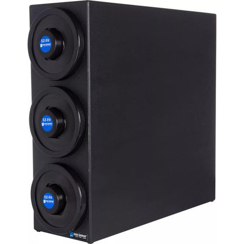 San Jamar C2903BK EZ-Fit 3-Slot Vertical Countertop Cup Dispenser Cabinet with Black Trim Ring, 8-46 oz, Black