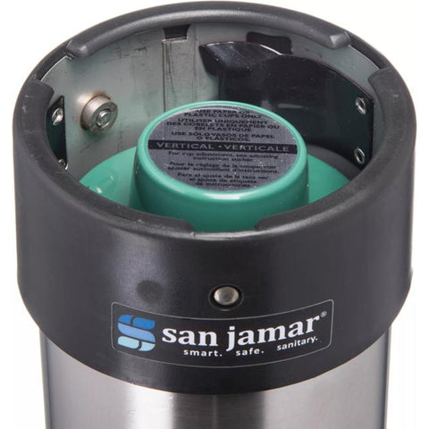 San Jamar C3200EV Stainless Steel Surface Mount Cup Dispenser - Vertical Small