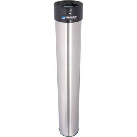 San Jamar C3200EV Stainless Steel Surface Mount Cup Dispenser - Vertical Small