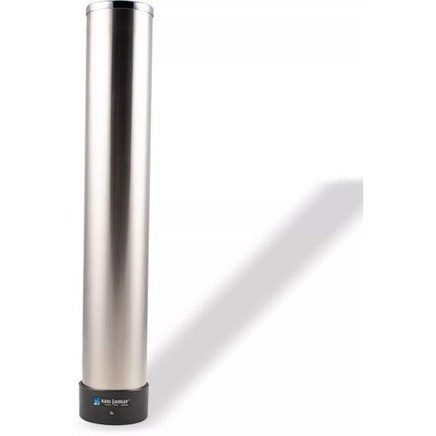 San Jamar C3200P Stainless Steel Pull-Type Cup Dispenser, Small, 6-10 oz.