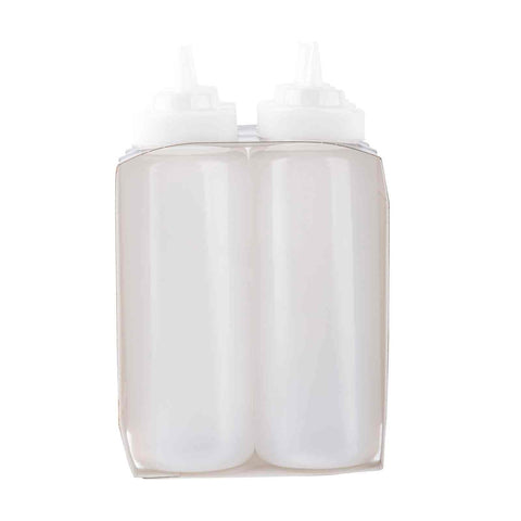 TableCraft C3263C Widemouth 32 oz Clear Squeeze Bottle with Standard TipTop, Pack of 6