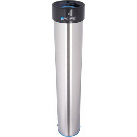 San Jamar C3400EV Stainless Steel Surface Mount Cup Dispenser, Vertical Medium