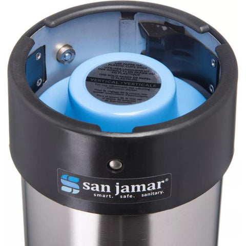 San Jamar C3400EV Stainless Steel Surface Mount Cup Dispenser, Vertical Medium