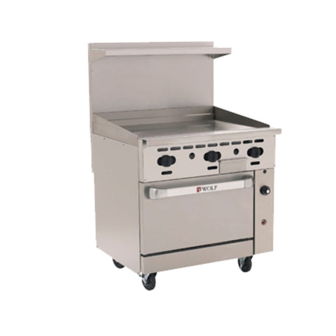 Wolf C36S-36G 36 Inch Gas Range with 36 Inch Thermostatic Griddle and Standard Oven