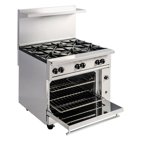 Wolf C36S-6BN Challenger XL 36 in 6-Burner Gas Range with Standard Oven