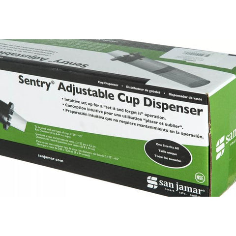 San Jamar C5450C Sentry Adjustable In-Counter Cup Dispenser, Blue