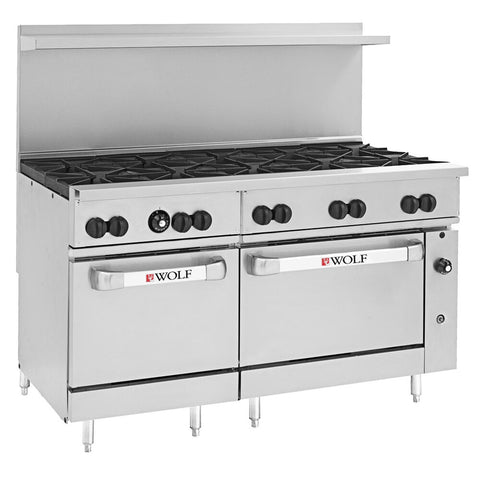 Wolf C60SS-10BN Challenger XL 60 Inch 10-Burner Gas Range with Double Standard Ovens (Natural Gas)
