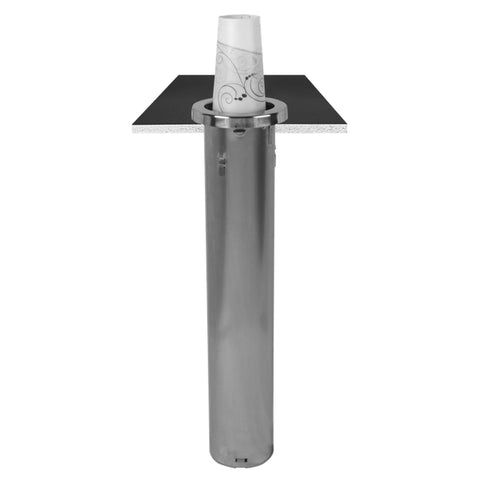 San Jamar C6400C In-Counter Stainless Steel Cup Dispenser, Medium, 12-24 oz