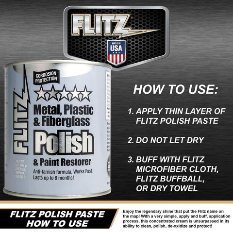 Flitz CA03518-6 Metal, Plastic & Fiberglass Polish (2 lb Can)