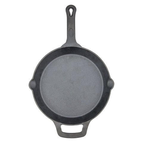 Winco CAST-10 10" FireIron Cast Iron Skillet with Helper Handle