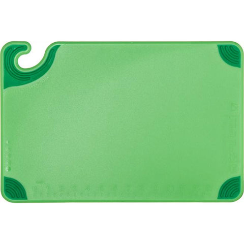 San Jamar CBG121812GN Saf-T-Grip 12" x 18" x 1/2" Green Cutting Board