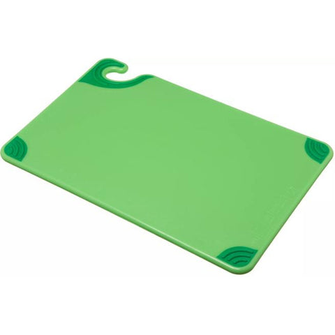 San Jamar CBG121812GN Saf-T-Grip 12" x 18" x 1/2" Green Cutting Board