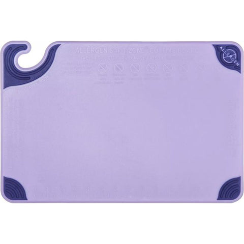 San Jamar CBG121812PR Allergen Saf-T-Grip Cutting Board, 12" x 18\" Purple