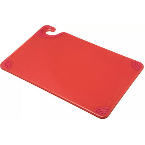 San Jamar CBG121812RD Saf-T-Grip 12" x 18" x 1/2" Red Cutting Board