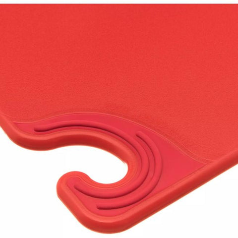 San Jamar CBG121812RD Saf-T-Grip 12" x 18" x 1/2" Red Cutting Board