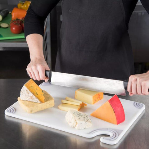 San Jamar CBG121812WH Saf-T-Grip Cutting Board 12" x 18" x 1/2" - White