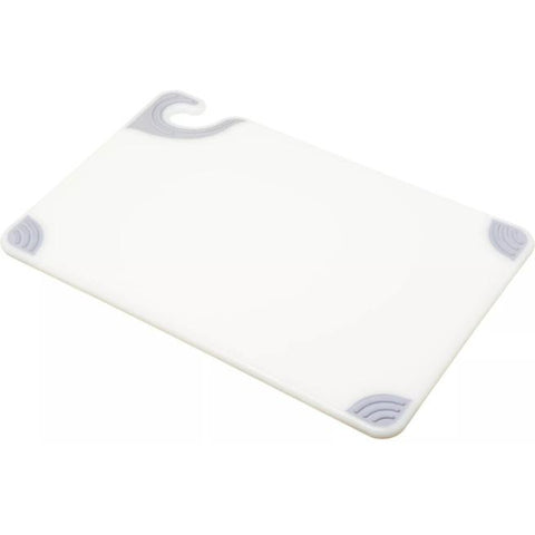San Jamar CBG121812WH Saf-T-Grip Cutting Board 12" x 18" x 1/2" - White