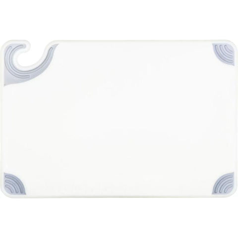 San Jamar CBG121812WH Saf-T-Grip Cutting Board 12" x 18" x 1/2" - White