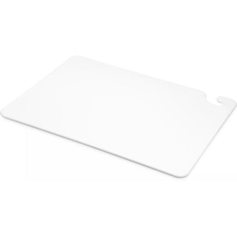 San Jamar CBG152012WH Saf-T-Grip 15" x 20" x 1/2" White Polyethylene Cutting Board