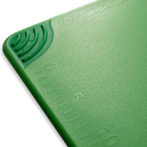 San Jamar CBG182412GN Saf-T-Grip 18" x 24" x 1/2" Green Polyethylene Cutting Board