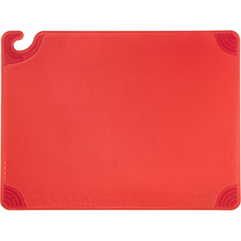 San Jamar CBG182412RD Saf-T-Grip 18" x 24" x 1/2" Red Cutting Board