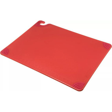 San Jamar CBG182412RD Saf-T-Grip 18" x 24" x 1/2" Red Cutting Board