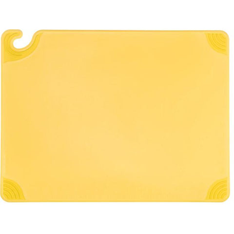 San Jamar CBG182412YL Saf-T-Grip Yellow Cutting Board, 18" x 24" x 1/2"