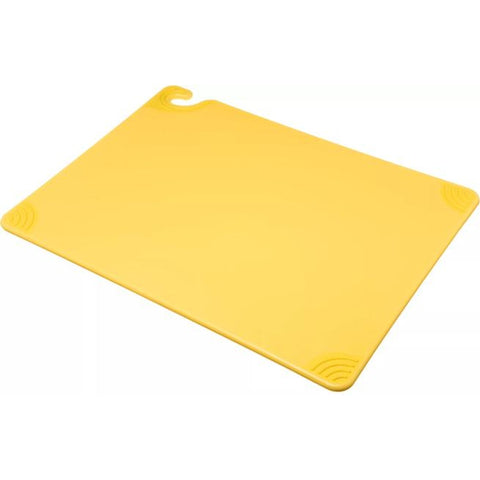 San Jamar CBG182412YL Saf-T-Grip Yellow Cutting Board, 18" x 24" x 1/2"