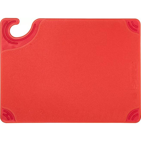 San Jamar CBG912RD Saf-T-Grip 9" x 12" Red Cutting Board