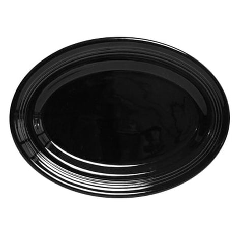 Tuxton China CBH-136 Concentrix Black 13.75" Oval Platter