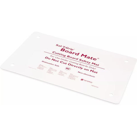 San Jamar CBM1016 Saf-T-Grip Board-Mate Cutting Board Safety Mat 10" x 16" White