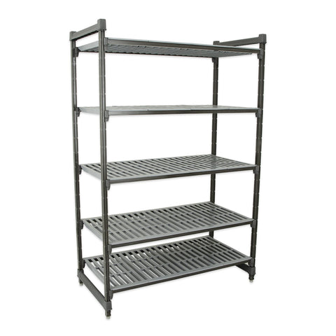 Cambro CBU246084V5580 Camshelving Basics Plus 5-Tier Vented Stationary Shelving Unit, 60"L x 24"W x 84"H