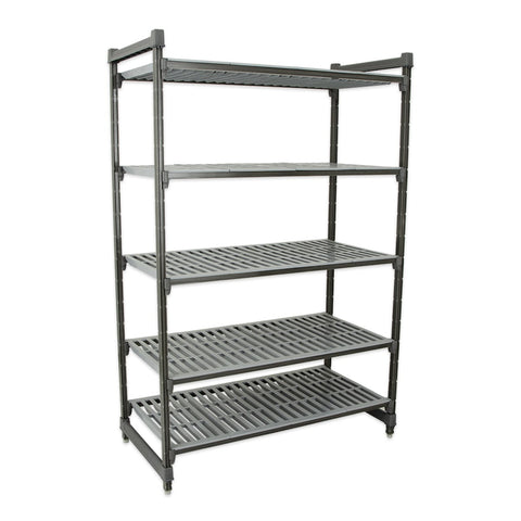Cambro CBU246084V5580 Camshelving Basics Plus 5-Tier Vented Stationary Shelving Unit, 60"L x 24"W x 84"H