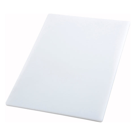 Winco CBWT-1218 White Rectangular Polyethylene Cutting Board, 12" x 18" x 1/2"