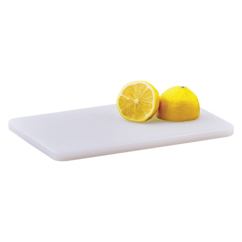 Winco CBWT-610 White Rectangular Polyethylene Cutting Board, 6" x 10" x 1/2"