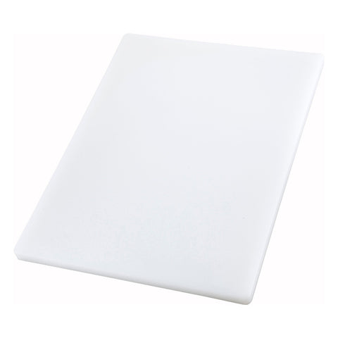 Winco CBXH-1520 White Rectangular Polyethylene Cutting Board, 15" x 20" x 1"