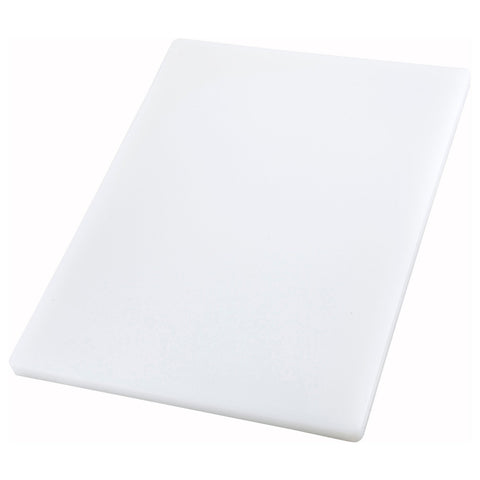 Winco CBXH-1824 White Rectangular Polyethylene Cutting Board, 18" x 24" x 1"