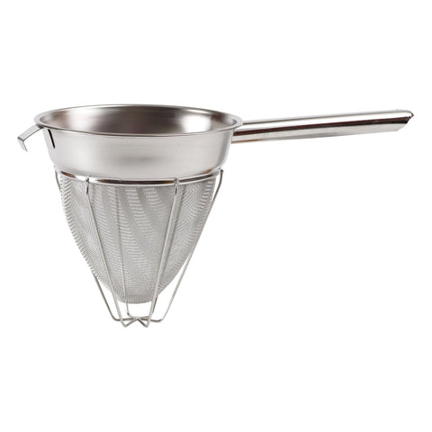 Winco CCB-8R 8" Hollow Handle Stainless Steel Reinforced Bouillon Strainer with Extra Fine Mesh
