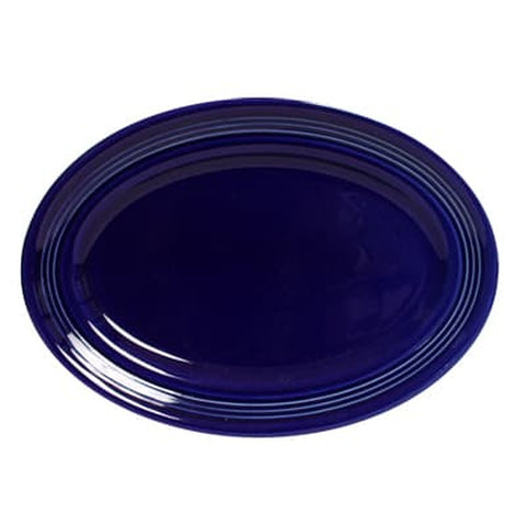 Tuxton China CCH-116 Concentrix Cobalt 11.5" x 8.38" Oval Platter