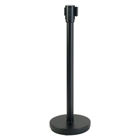 Winco CGS-38K Stanchion Post with Retractable Belt, Black
