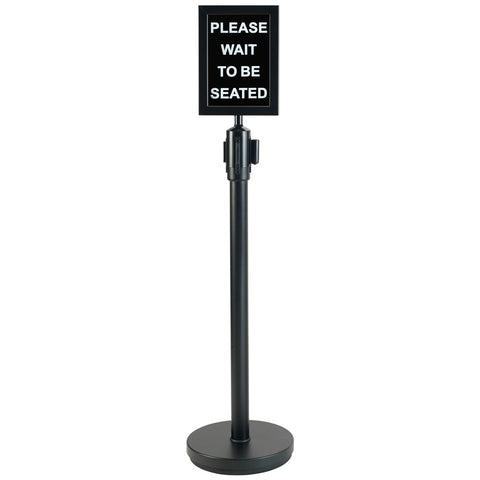 Winco CGS-38K Stanchion Post with Retractable Belt, Black