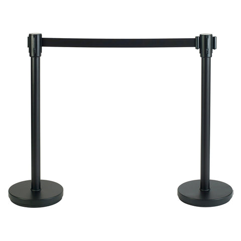 Winco CGS-38K Stanchion Post with Retractable Belt, Black
