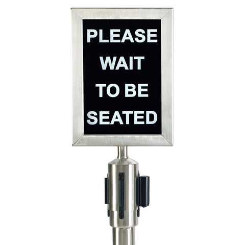 Winco CGSF-12S Stainless Steel Stanchion Top Sign Frame