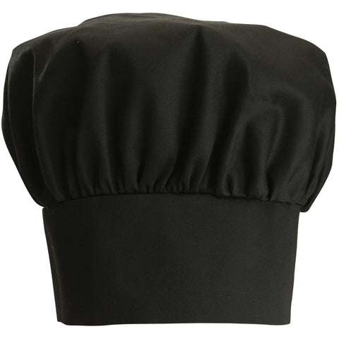 Winco CH-13BK 13" Black Mushroom Top Chef Hat with Velcro Closure