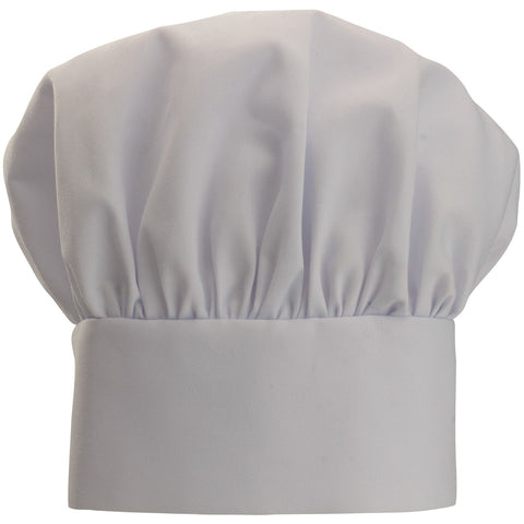 Winco CH-13WH Chef Hat with Velcro Closure, White, 13" Mushroom Top