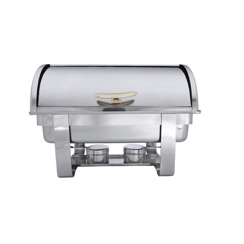 Libertyware CHA7900 Full Size European Roll Top Chafing Dish with Gold Trim