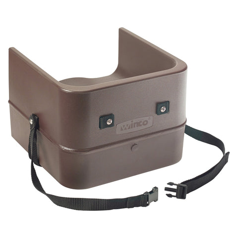 Winco CHB-1P Single-Sided Plastic Booster Seat with 3-Way Safety Strap, Brown