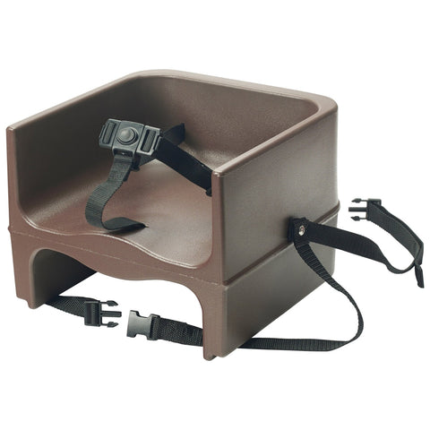 Winco CHB-1P Single-Sided Plastic Booster Seat with 3-Way Safety Strap, Brown