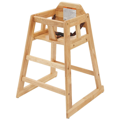 Winco CHH-101 Wooden High Chair, Natural Finish, Knocked Down
