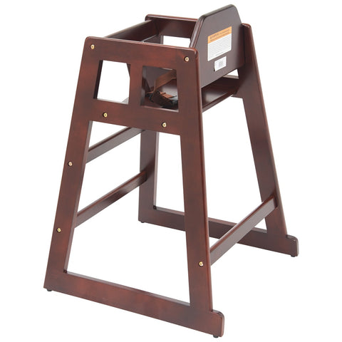 Winco CHH-103A Wooden High Chair, Assembled - Mahogany